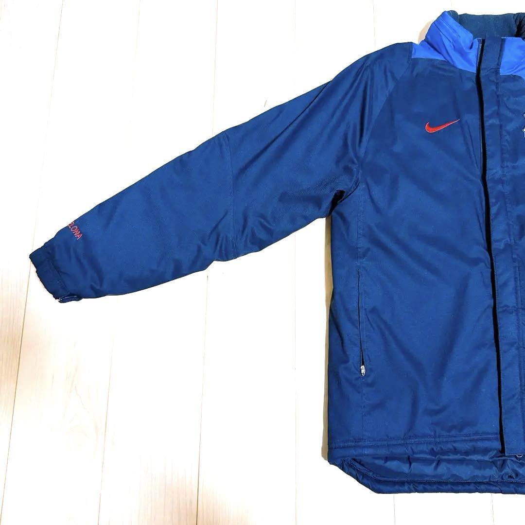 希少‼️NIKE ナイキ FCバルセロナ ベンチコート ハーフネイビー　中綿　S
