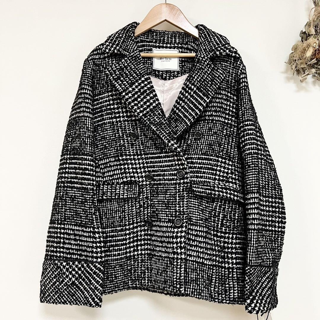 タグ付 herlipto Hemingway Check Tweed ジャケット