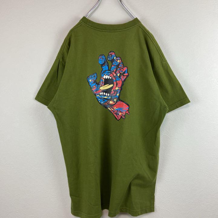 ーーーー☑ 人気カーキグリーン✖️黄金サイズ SANTACRUZバックプリント古着Tシャツ Is9Pg-m46920302335 のサイズ