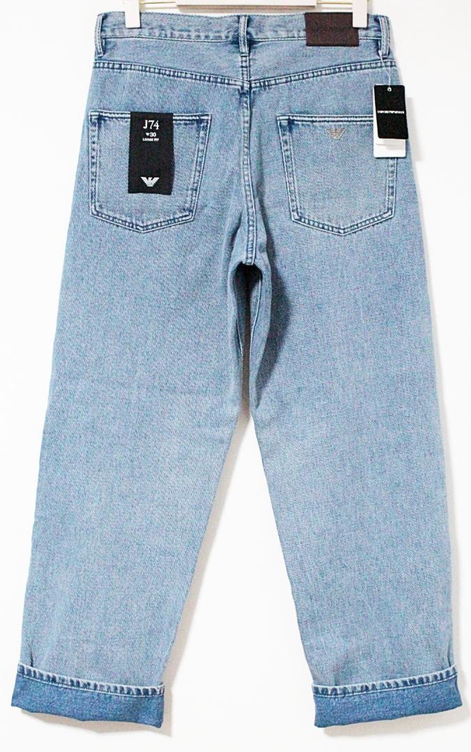 新品 エンポリオアルマーニ ロールアップ可 ルーズフィットデニム L相当W30
