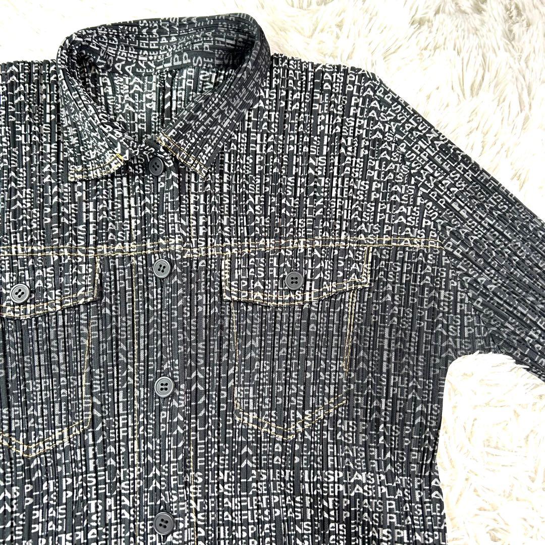 【極美品】 プリーツプリーズ デニム転写 ステッチ ジャケット ブラウス 4 【極美品】 プリーツプリーズ デニム転写 ステッチ ジャケット ブラウス 4