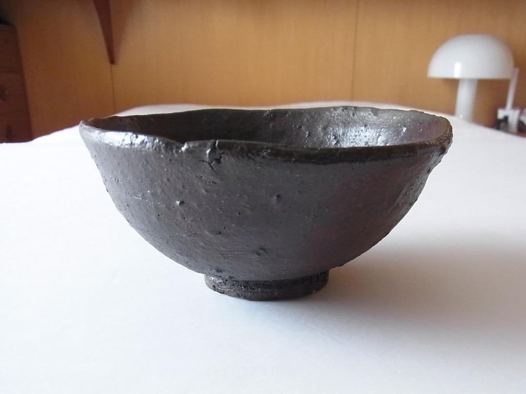 鶴野啓司『灰釉茶碗』／古民藝 李朝 骨董 黒高麗 初期伊万里 白