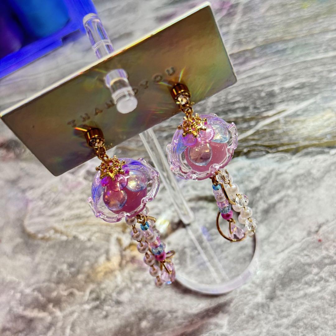 春先取りの まぁにゃん様専用】クラゲピアス アクセサリー