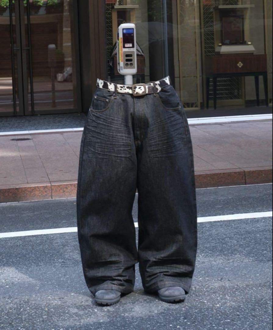 BELVET 即完Baggy rigid denim black