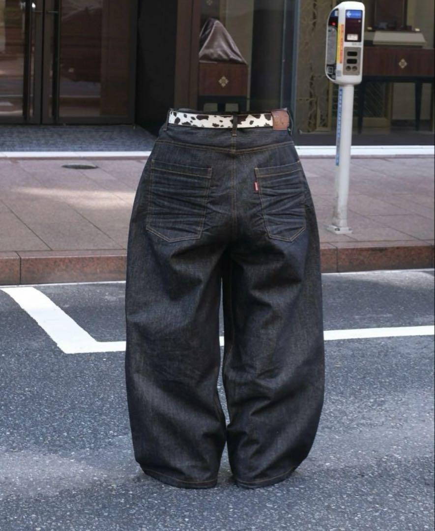 BELVET 即完Baggy rigid denim black