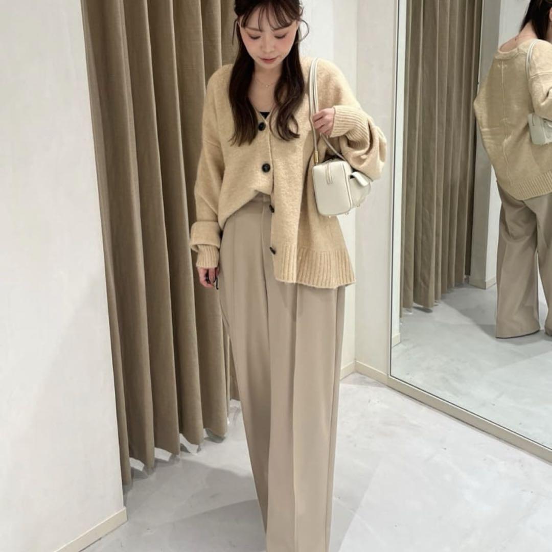 【美品】サイドベルトストレートパンツ