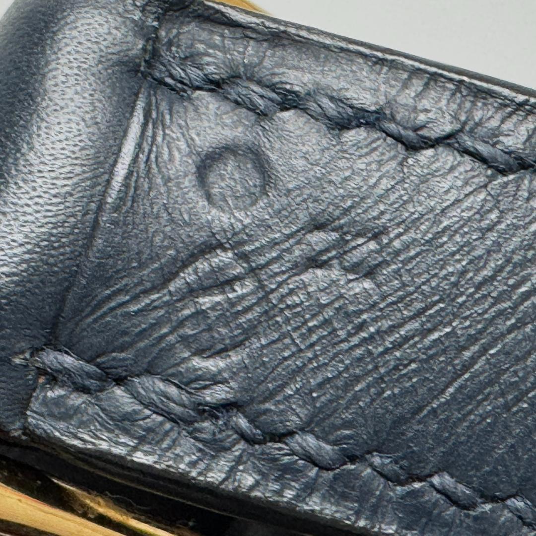 エルメス ダブルH ボックスカーフ ブルーネイビー エルメス ダブルH ボックスカーフ ブルーネイビー