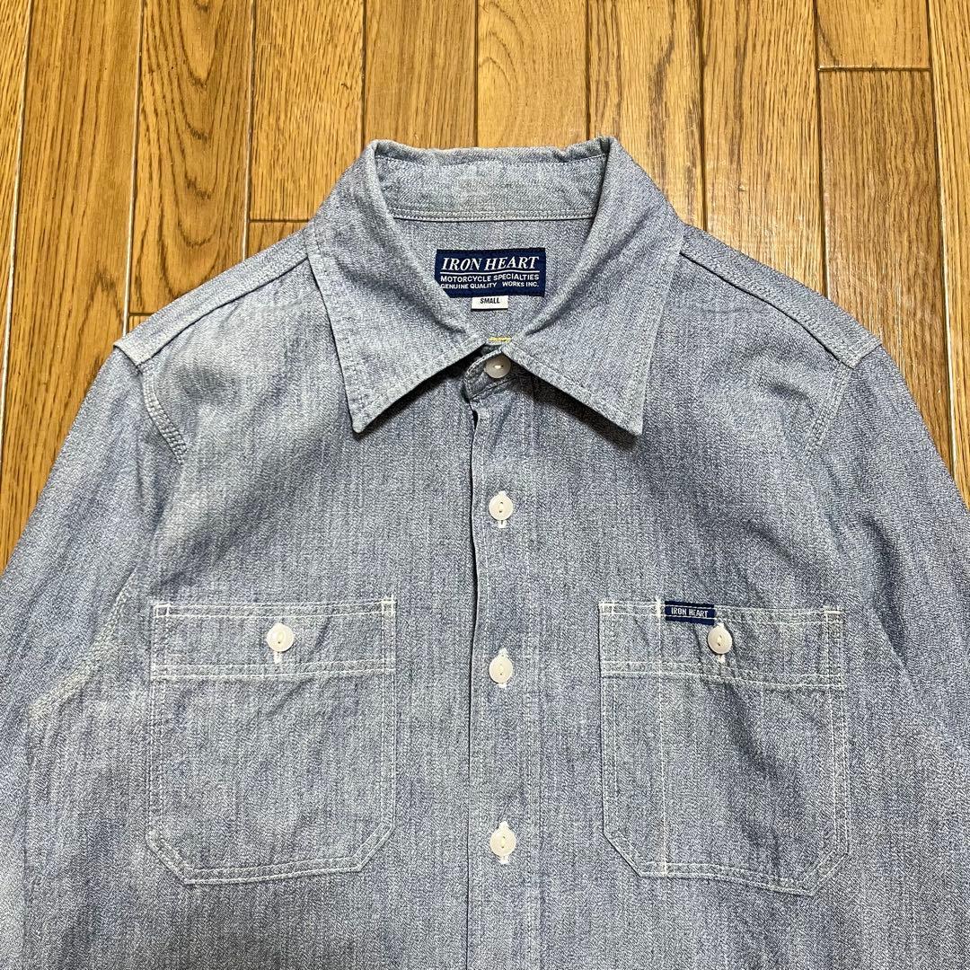 IRON HAERT アイアンハート ヘビーシャンブレーデニムワークシャツ S IRON HAERT アイアンハート ヘビーシャンブレーデニムワークシャツ S