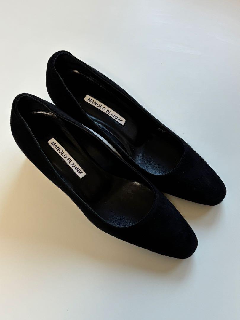 MANOLO BLAHNIK ブラックパンプス 37.5