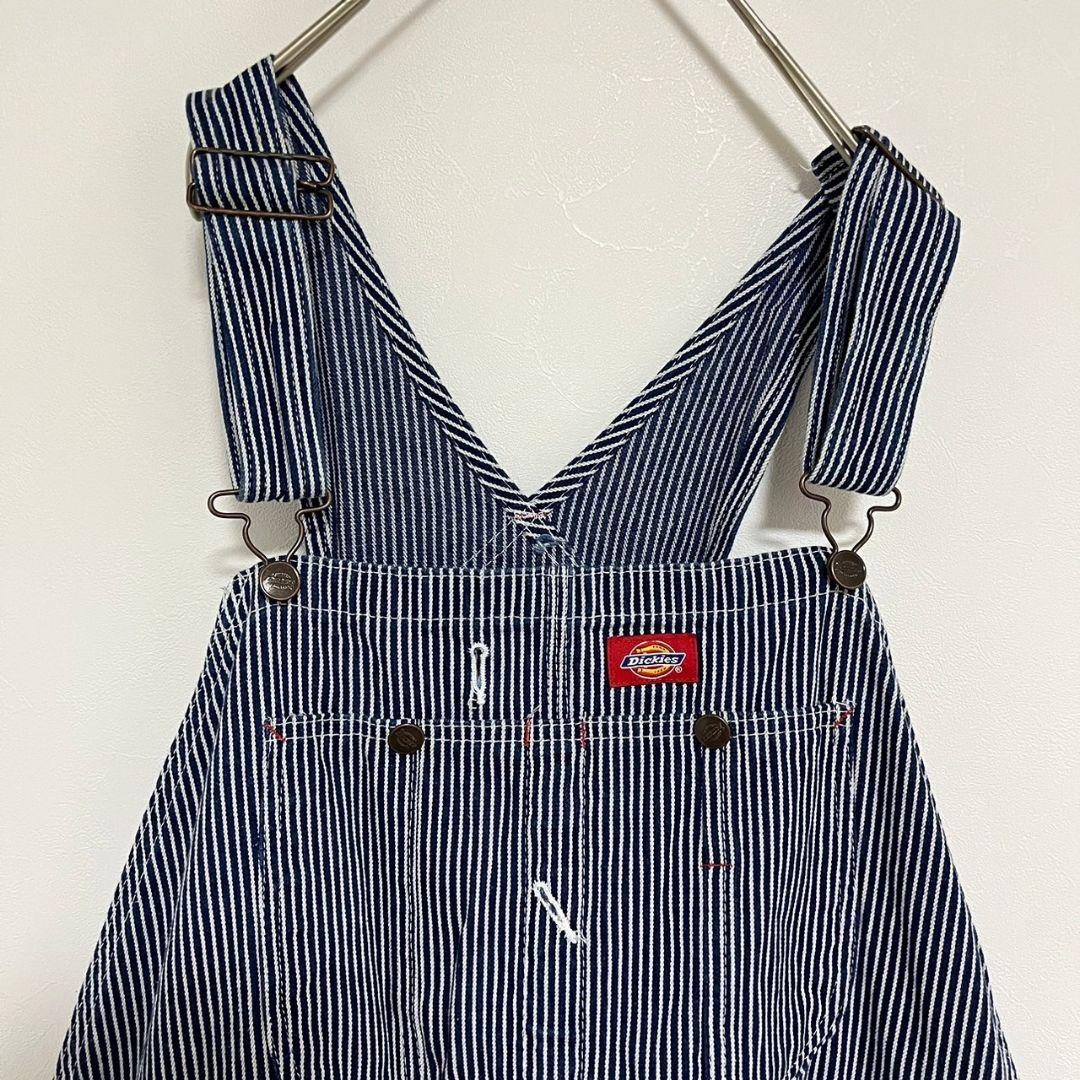 YW47　Dickies　オーバーオール【メンズ44×30】ネイビー他ストライプ