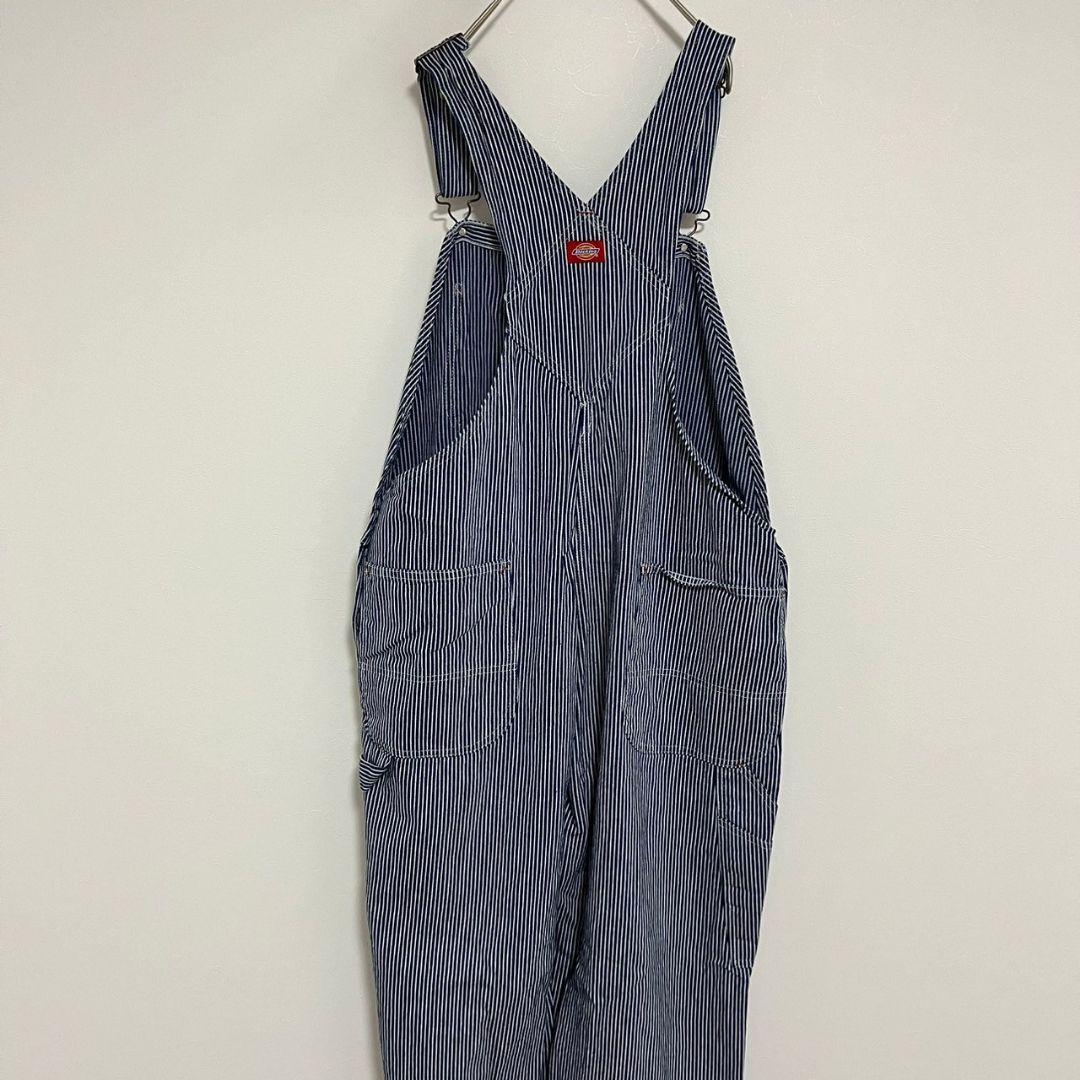 YW47　Dickies　オーバーオール【メンズ44×30】ネイビー他ストライプ