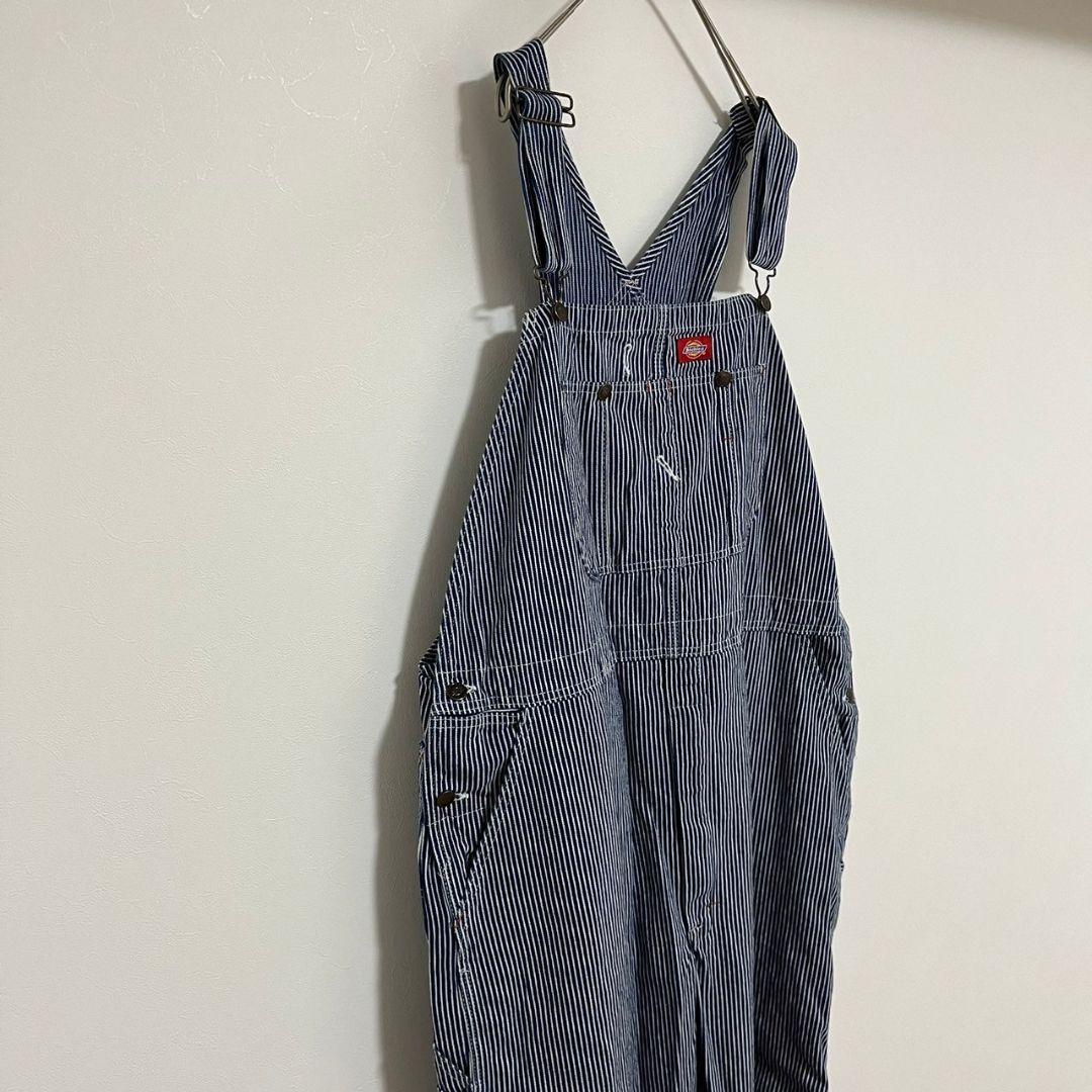 YW47　Dickies　オーバーオール【メンズ44×30】ネイビー他ストライプ