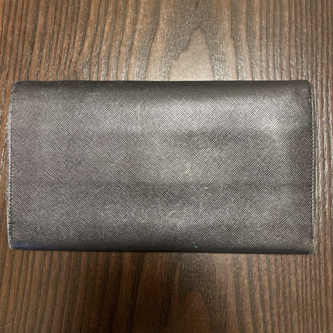 レトロ　レア　昔のPRADA 長財布 黒 レザー レトロ レア 昔のPRADA 長財布 黒 レザー 小物