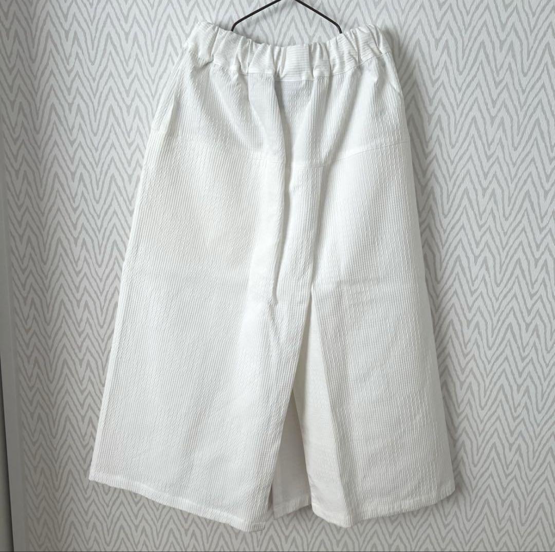 【新品未使用】melange メラーンジュ ラップパンツ 巻きスカート ホワイト