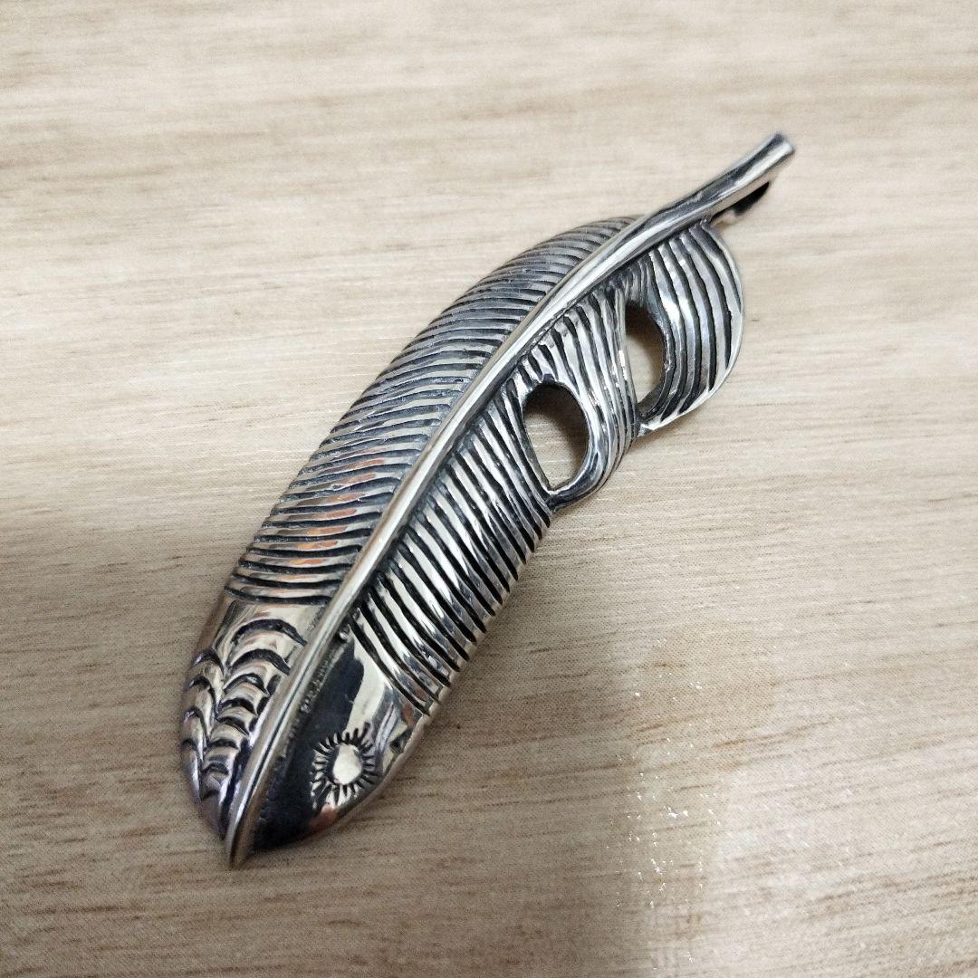 新品未使用 シルバー925 フェザーペンダント 羽根 No.40