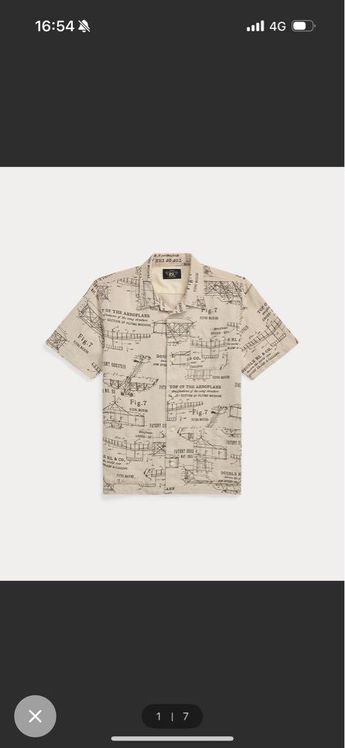 新品！RRL エアプレーンプリント リネン キャンプ シャツ