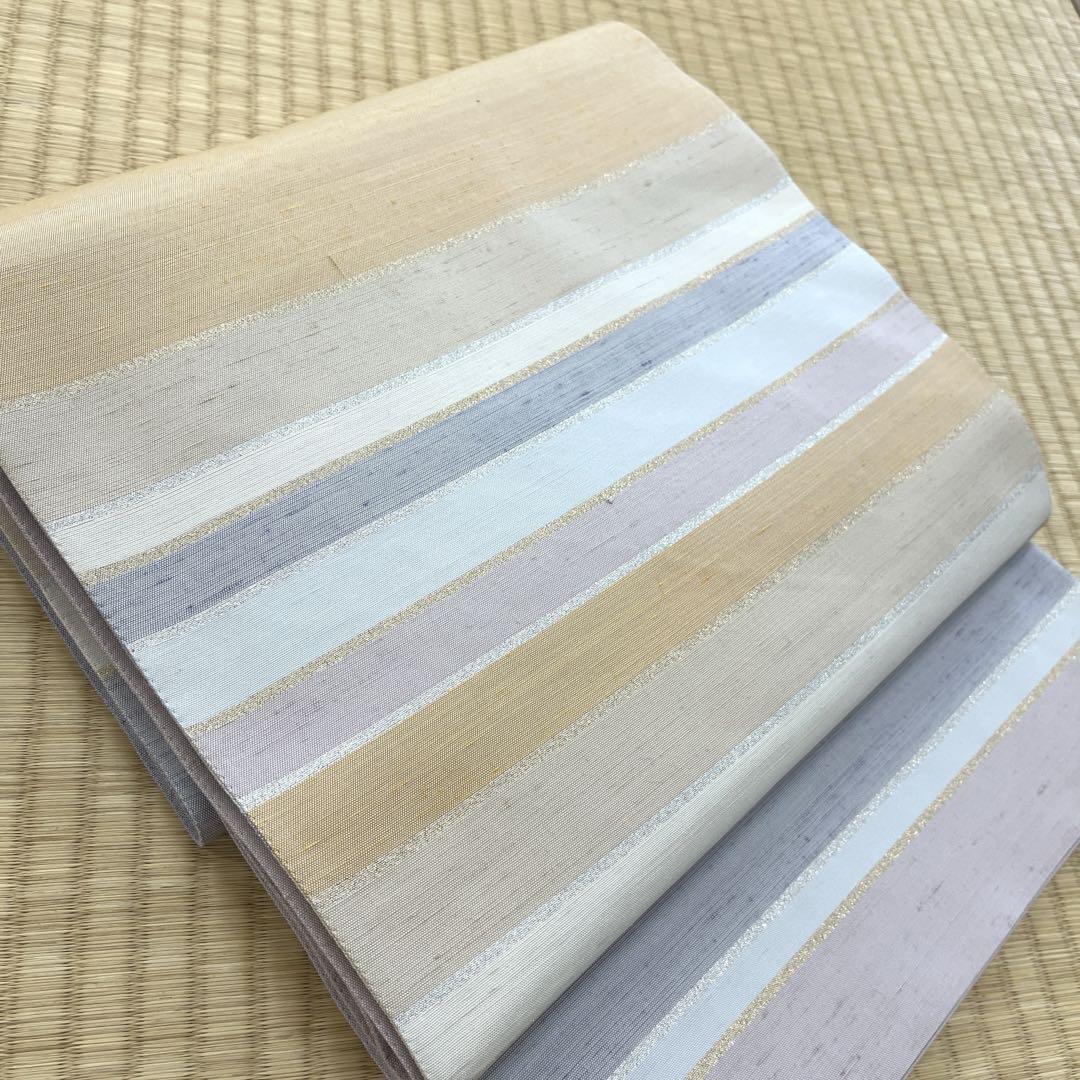 正絹 袋帯 能州紬 両面 上島洋山【ますいわ屋】
