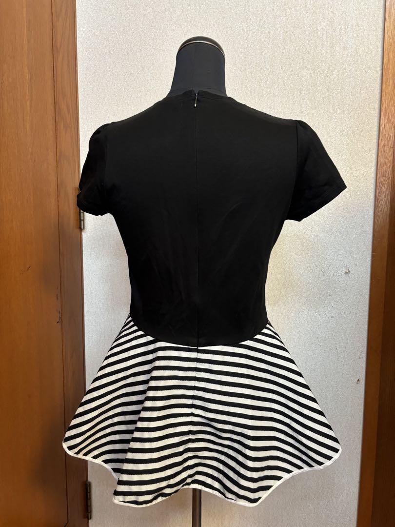 BORDERS at BALCONY 、ペラムトップス、36 BORDERS at BALCONY PEPRUM TEE 黒36 トップス