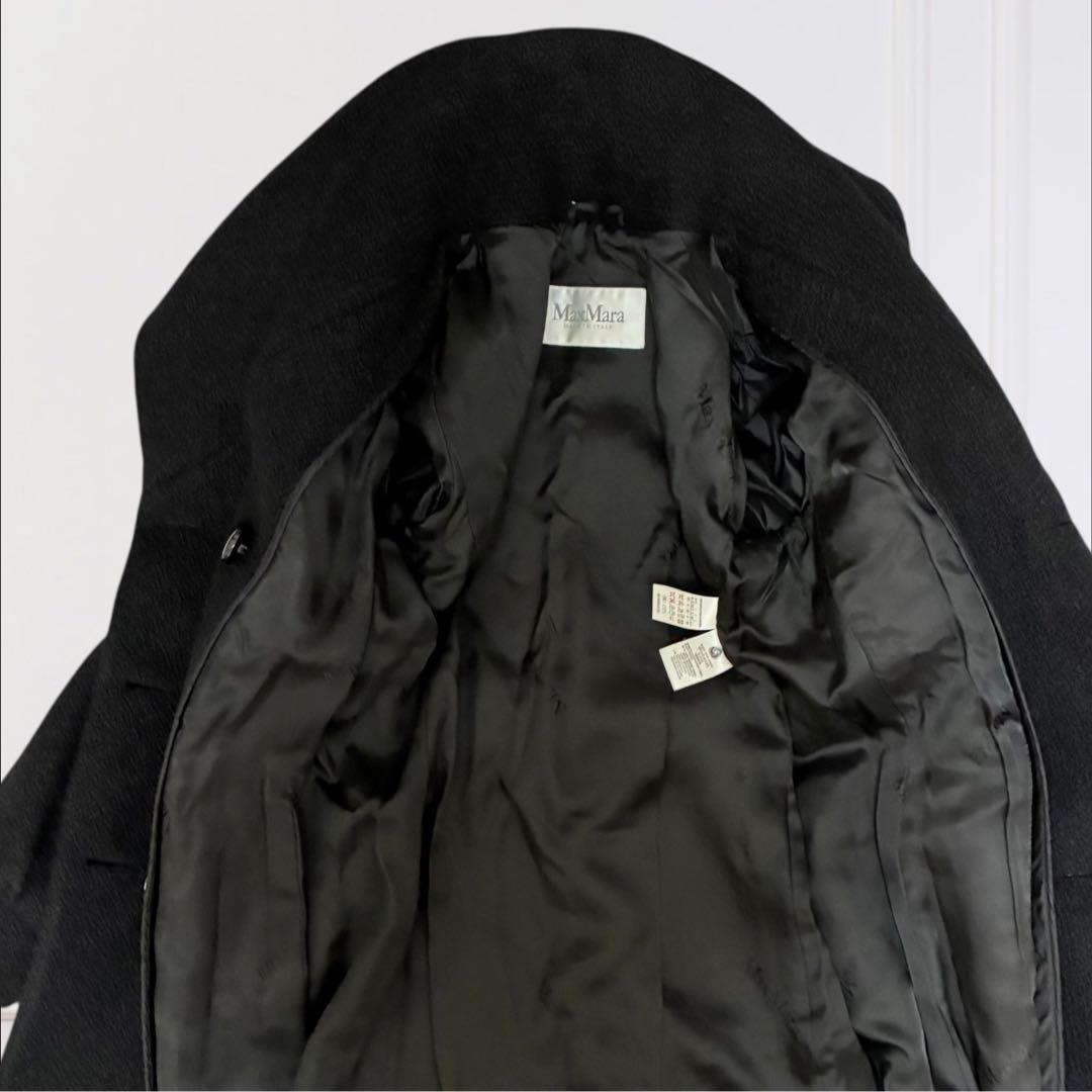 美品✨マックスマーラ 現行 白タグ ロングコート ダブル ラムウール 40 黒 美品✨マックスマーラ 現行 白タグ ロングコート ダブル ラムウール 40 黒