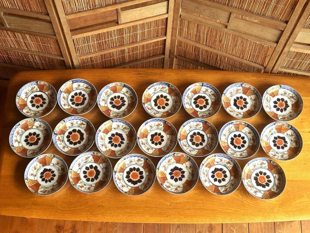 古伊万里　牡丹紋中皿　20枚セット　骨董　有田焼