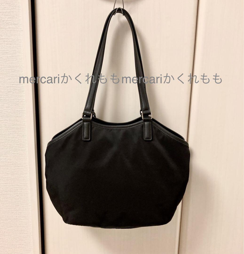 【美品】agnes b アニエスベー チャーム付きナイロンバック トートバック 美品☆アニエスベーagnes b.ナイロン トートバッグ黒☆ロゴ
