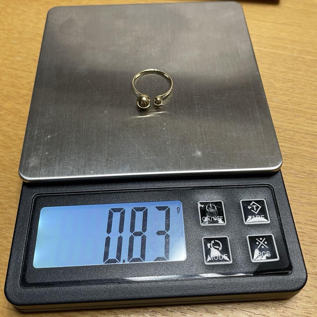 K18イエローゴールドオープンボールリング11〜12号
