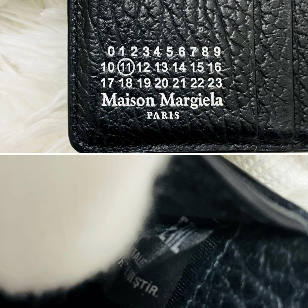 極美✨付属完備✨マルジェラ 二つ折り 財布 レザー 4ステッチ