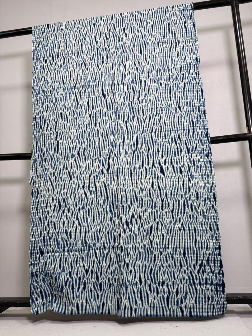 N36「有松鳴海絞り」藍染絞り作家 片野かほり 国産天然藍染 個展出品作品布