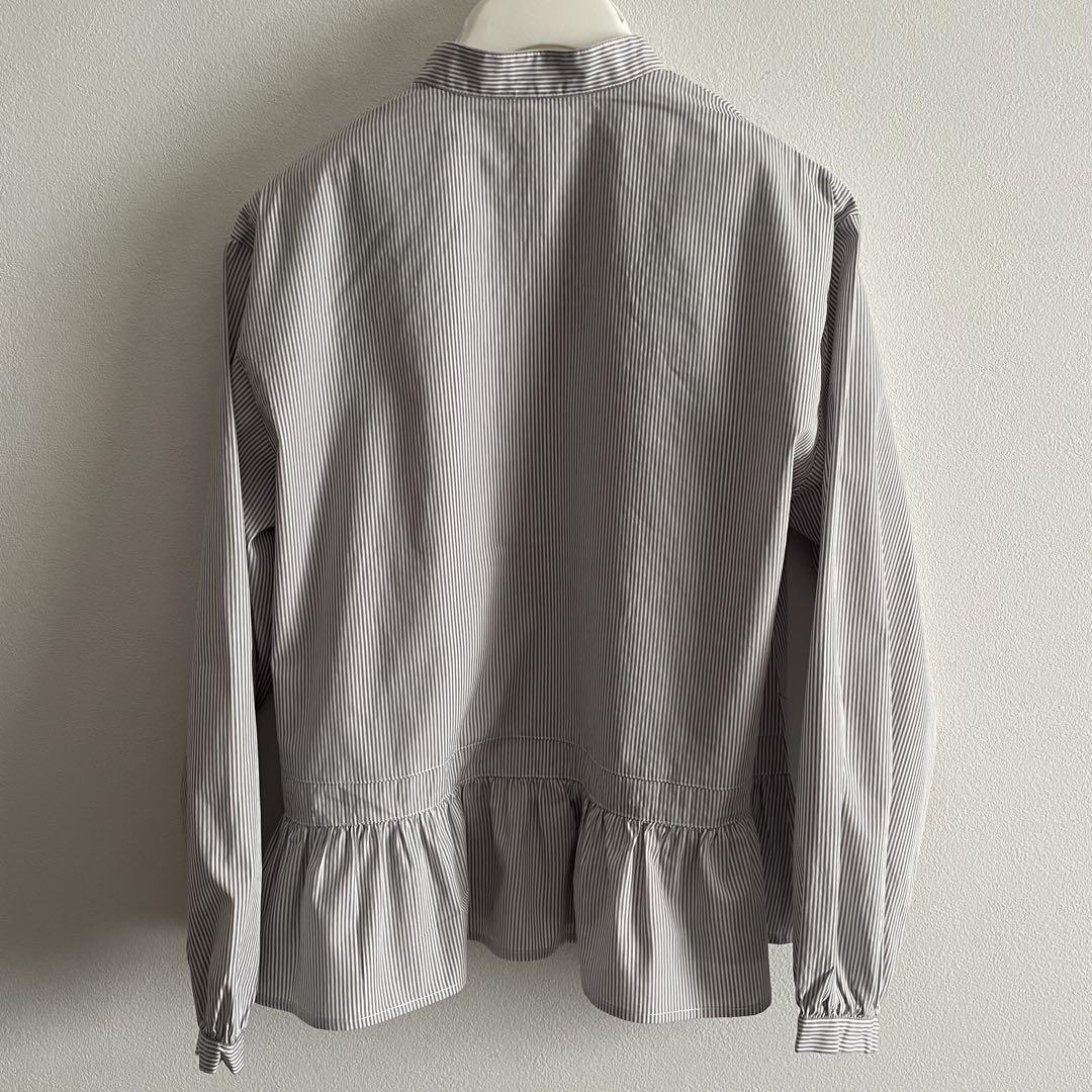 haupia シャツ ブラウス 空の街「刺しゅうブラウス」 ストライプ