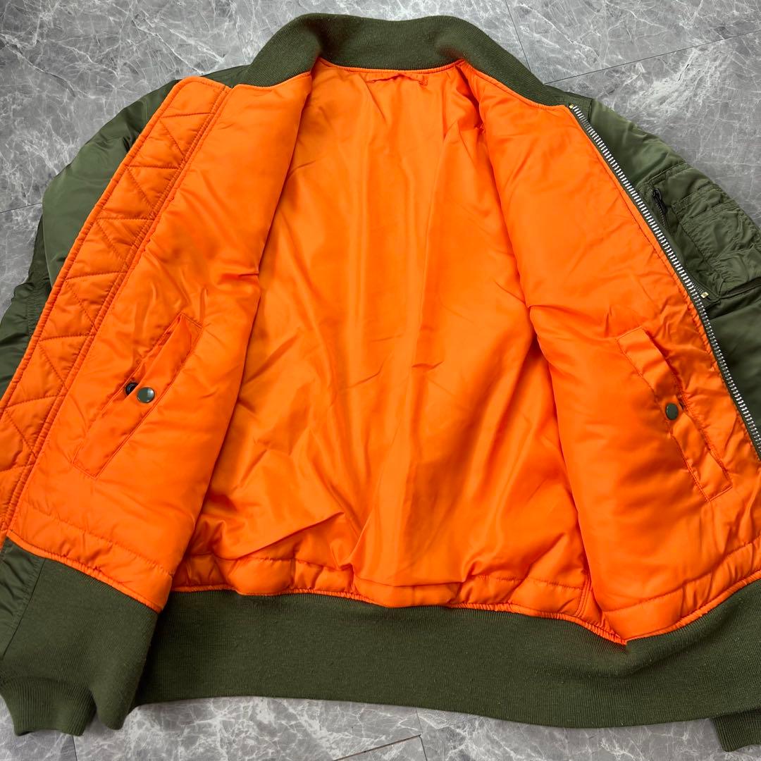 美品 アルファ MA-1 フライトジャケット リバーシブル 中綿 カーキ L 美品 アルファ MA-1 フライトジャケット リバーシブル 中綿 カーキ L