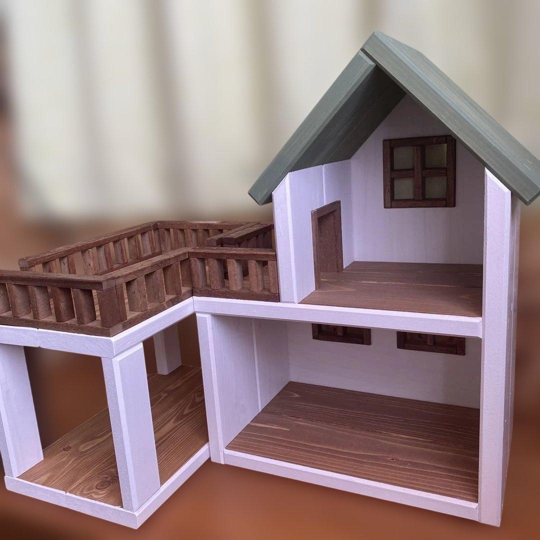 ⓾人形用木製家 ハンドメイド ドールハウス シルバニア プチブライス オビツ11 ⓾人形用木製家 ハンドメイド ドールハウス シルバニア プチブライス オビツ11