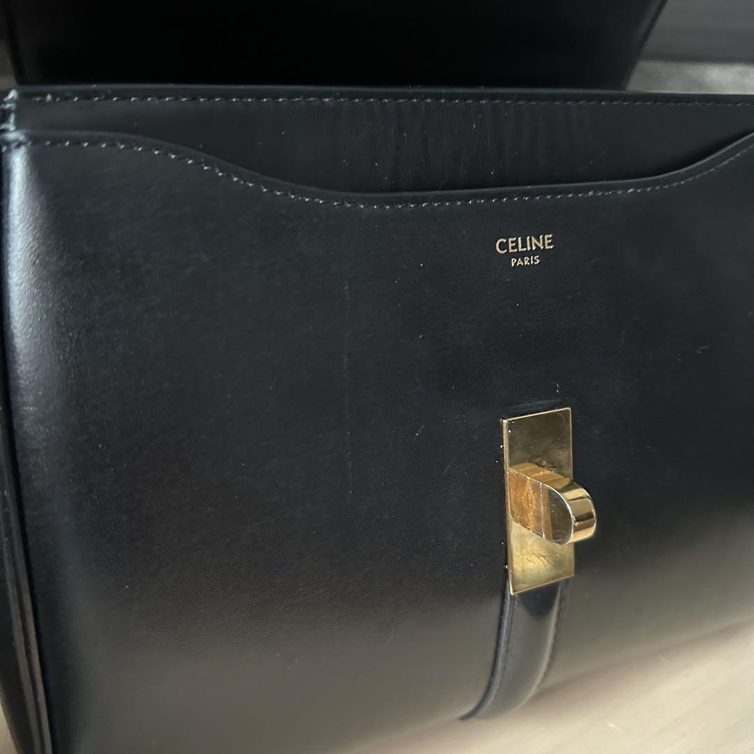 CELINE 16 セーズ バッグ スモール ブラック サテンドカーフスキン