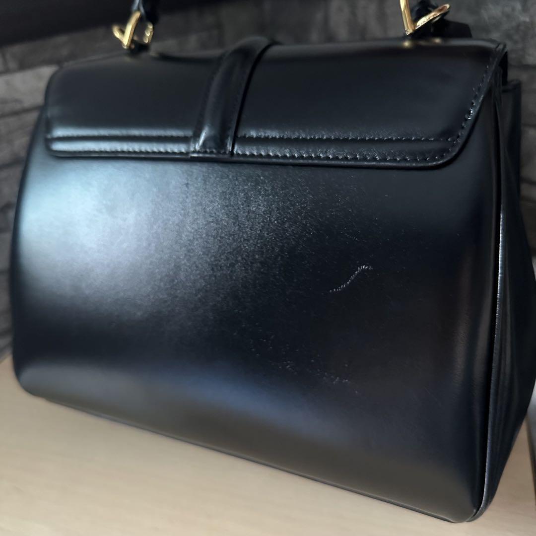 CELINE 16 セーズ バッグ スモール ブラック サテンドカーフスキン