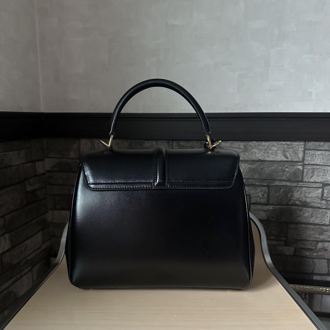CELINE 16 セーズ バッグ スモール ブラック サテンドカーフスキン
