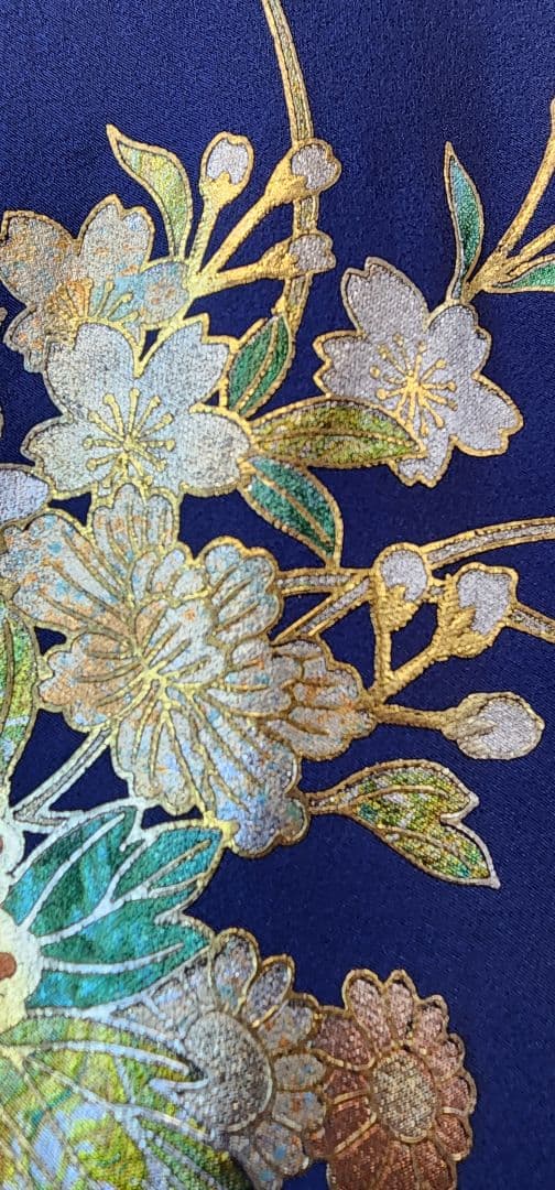 振袖着物リメイクワンピース正絹ウエストリボン付き着丈125センチ身幅60センチ