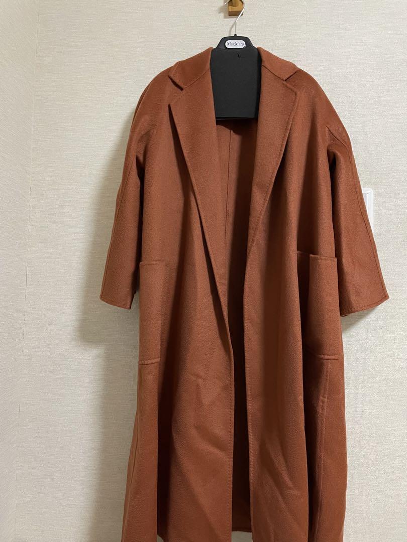MaxMaraブラウン カシミアロングコート ベルト付き