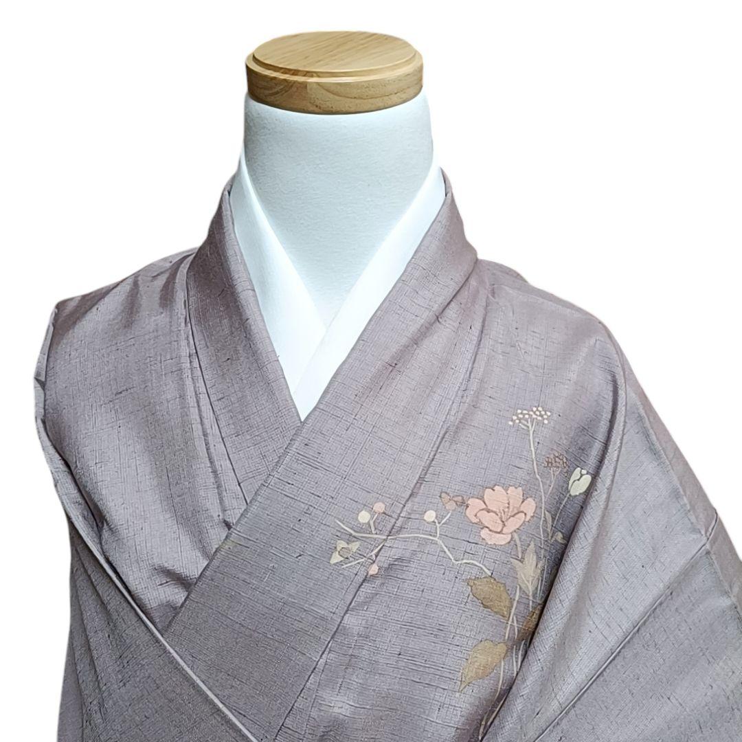 優しい紫 花柄