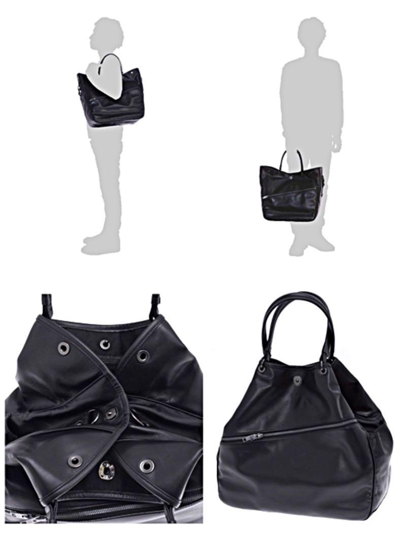 ラックレザ LUGGAGE トートバッグ 黒 pP7HA-m46968290522 LABEL 本革 ◌カバンのオ