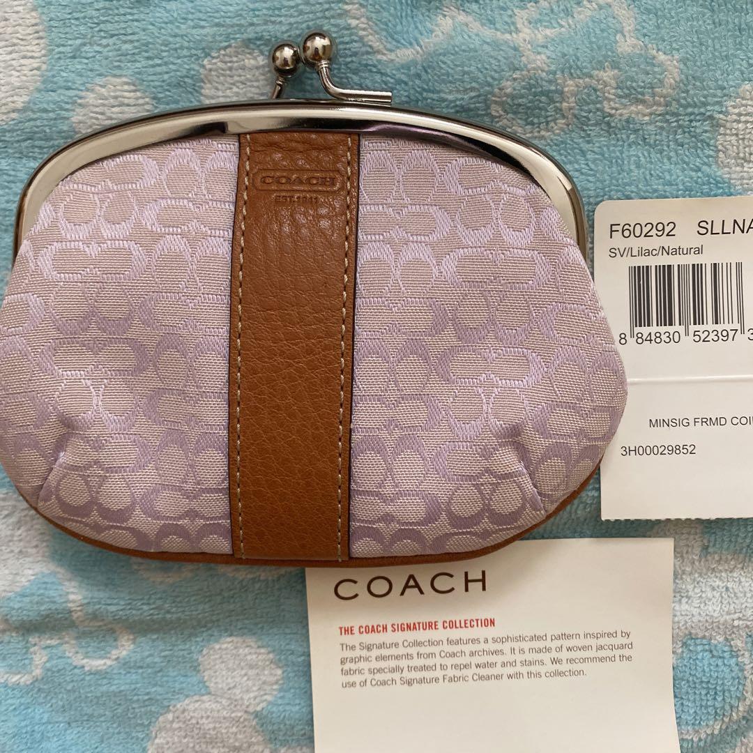 あゆ⭐︎COACH コーチ　ラベンダーのがま口　小銭入れ