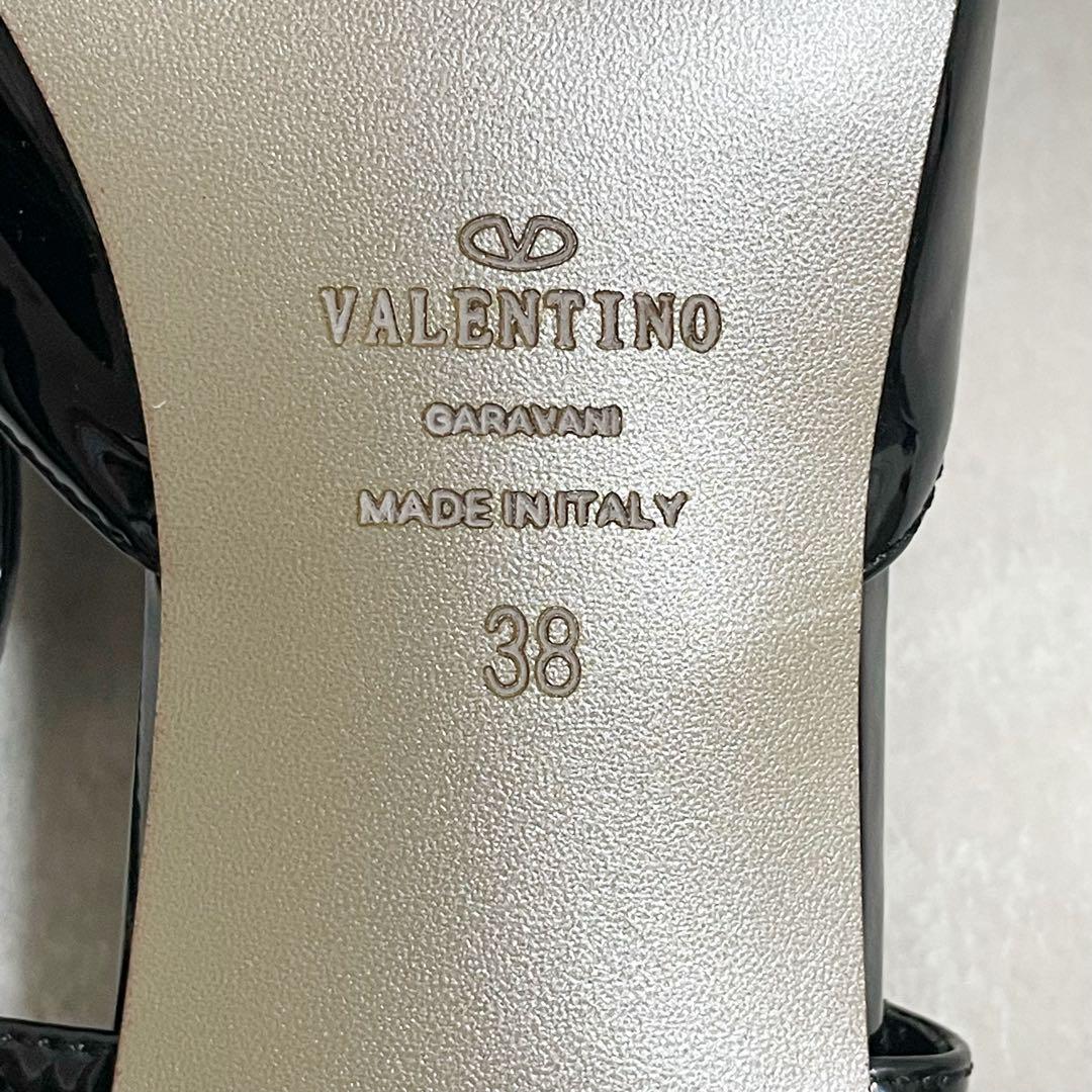 未使用　VALENTINO Vロゴ　パテントレザー　パンプス　ブラック　25cm