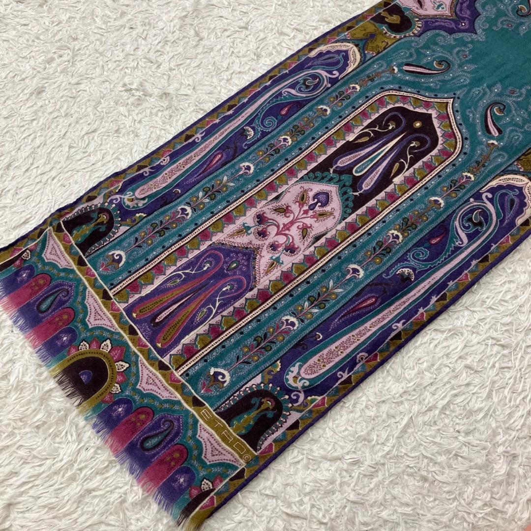 極美品✨ETRO エトロ ストール ショール カシミヤ シルク ペイズリー柄