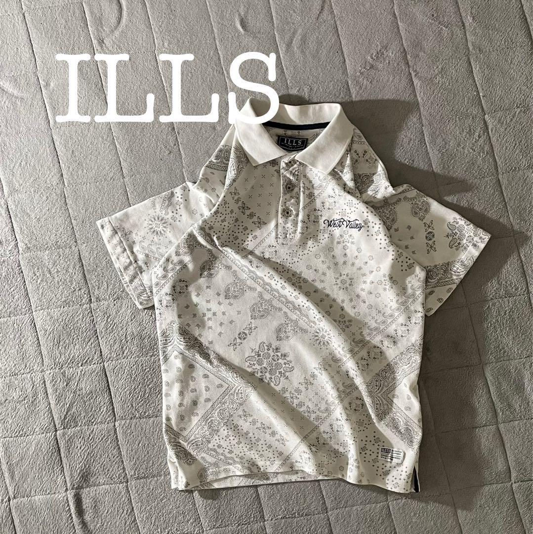 A1760・ILLS・ペイズリー・総柄・半袖ポロシャツ・Ｌサイズ