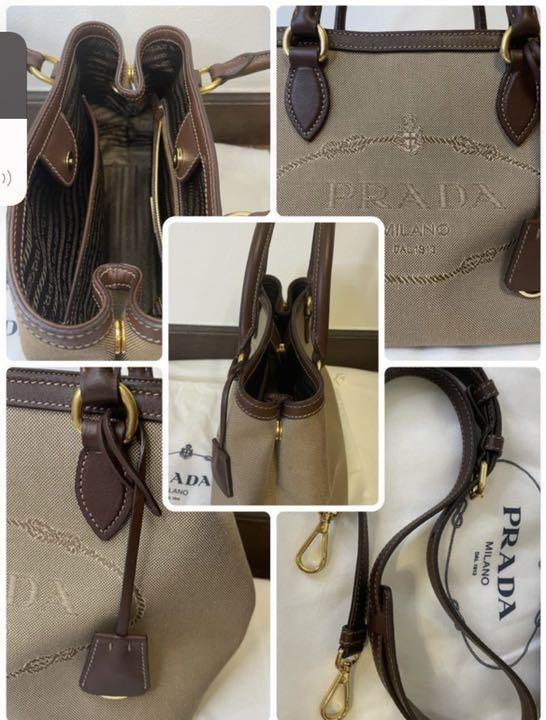 NEW国産 PRADA ジャガード×レザー2wayバッグ OYSgQ-m46983282662 在庫あ新品