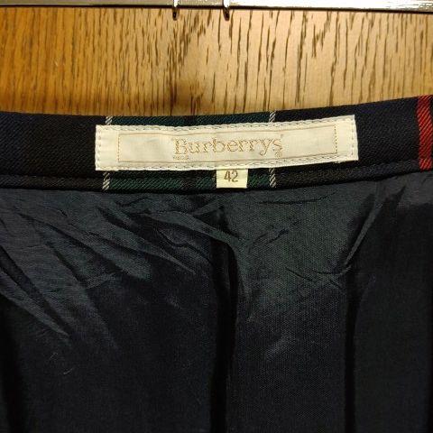 BURBERRY グリーンチェック 2V1S6-m46983976627 プリーツスカート 低価定番