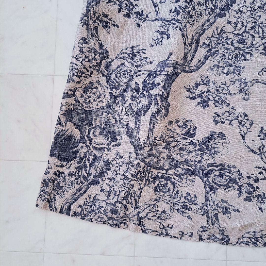 【美品】伊勢丹購入 cugnette 麻 リネン 100％ 花柄 ワンピース