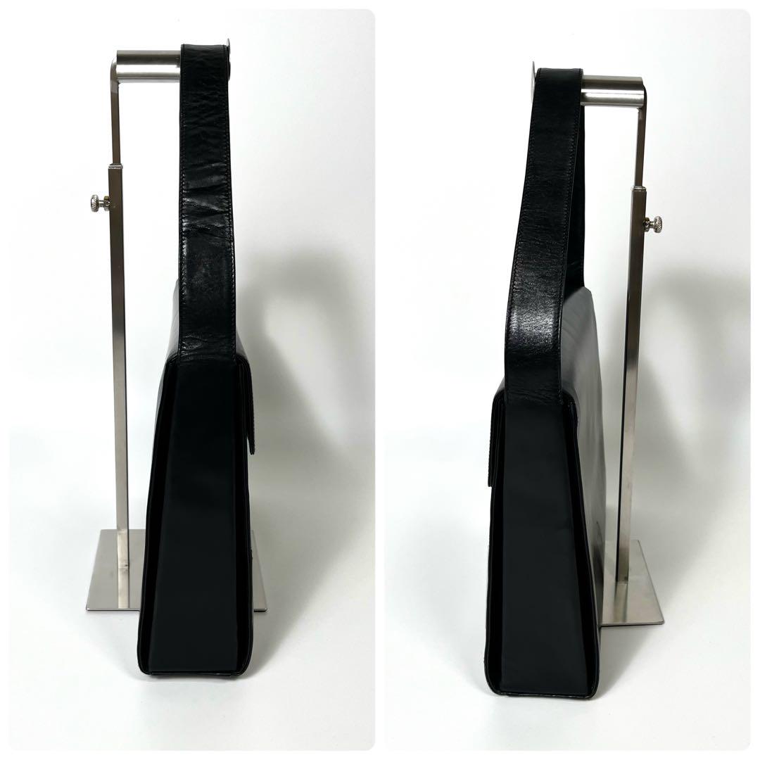 PRADA プラダ ハンドバッグ ロゴ金具 カーフレザー ブラック B7494