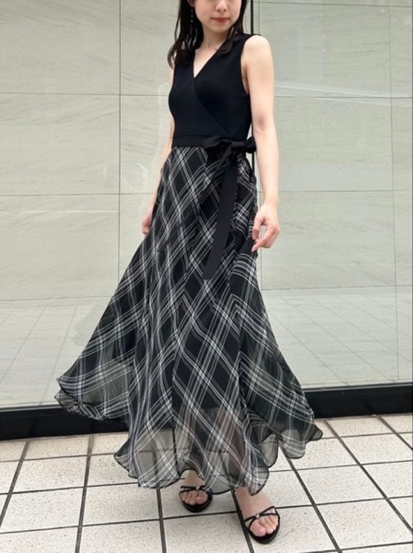 カシュクールニットコンビワンピース ブラック フレイアイディー SIZE FRAY I.D