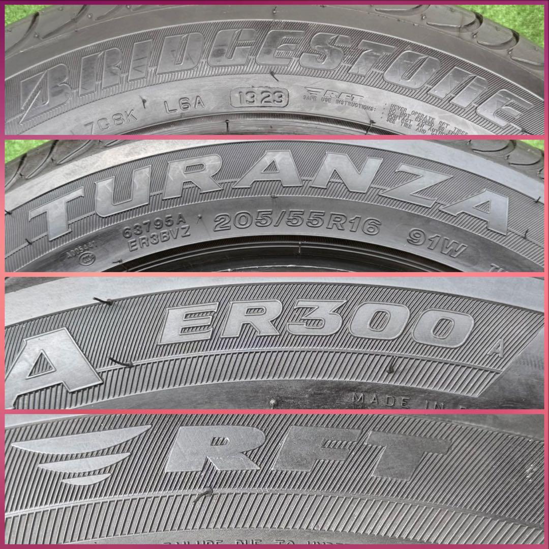 ブリヂストン turanza ラン フラット．205/55R16．23年製4本