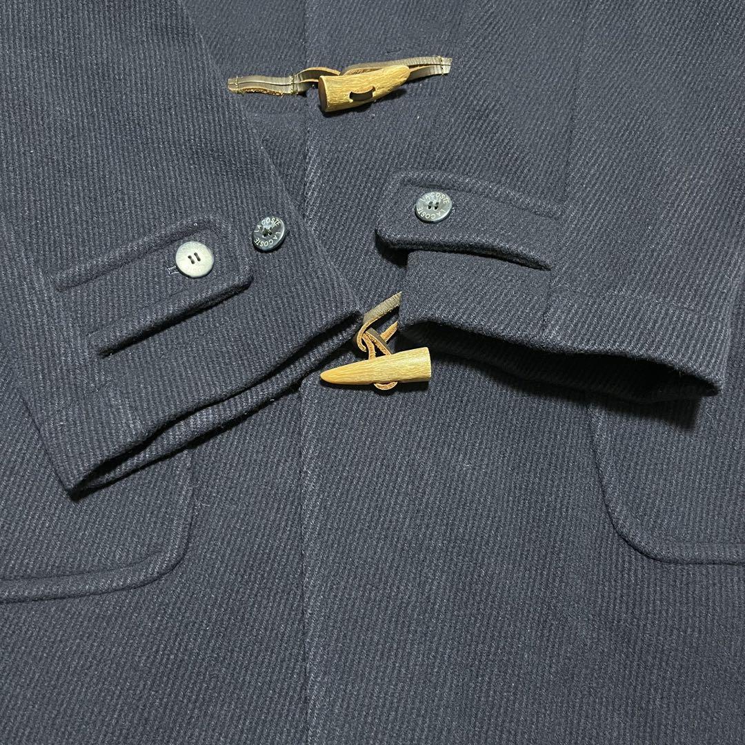 【良品】LACOSTE 濃紺 厚手 ヘリンボーン ダッフルコート 3