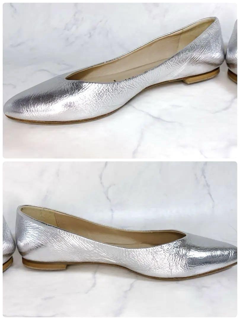 美品 ファビオルスコーニ フラットシューズ 銀 37 23.5〜24㎝